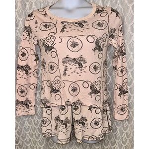 DYLAN Womens Cowboy Western Print Pajamas Sz S